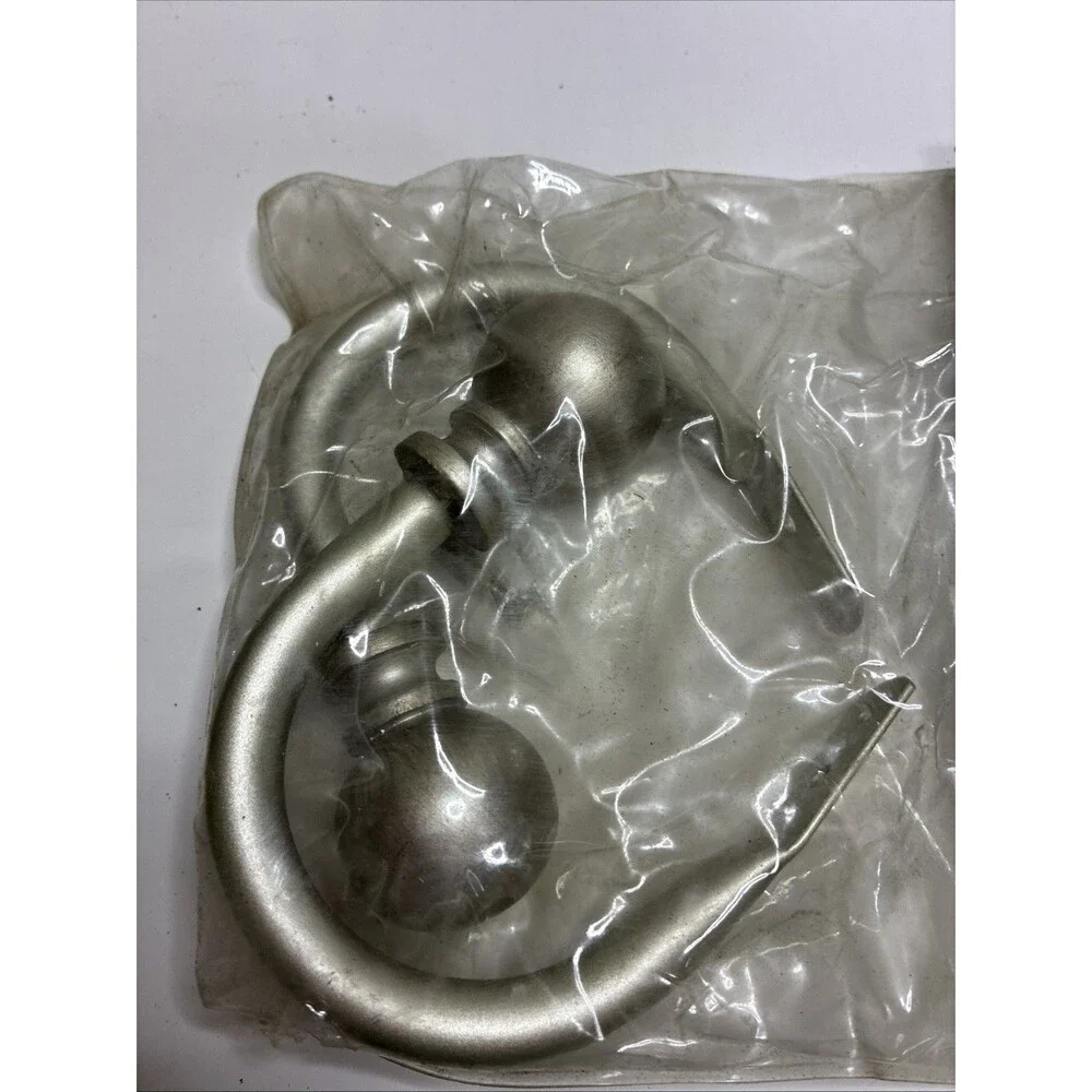 Bali Drapery Holdbacks - 1 Pair - Brushed Nickel W/ Ball & Mounting Hardware.